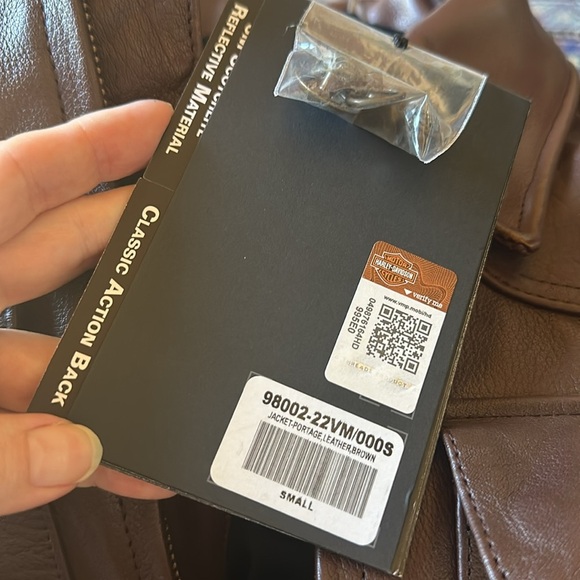 NWT Harley Davidson Men's Portage Brown Leather Riding Jacket Size Small - Picture 11 of 11